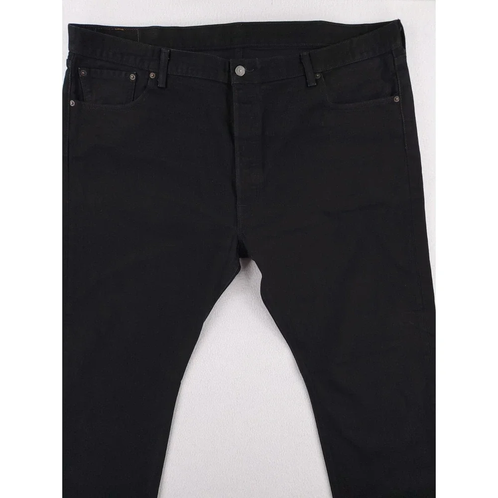 Levis 501 Jeans Mens 44x32 Black Original‎ Straight Button Fly Heavy Denim Pants